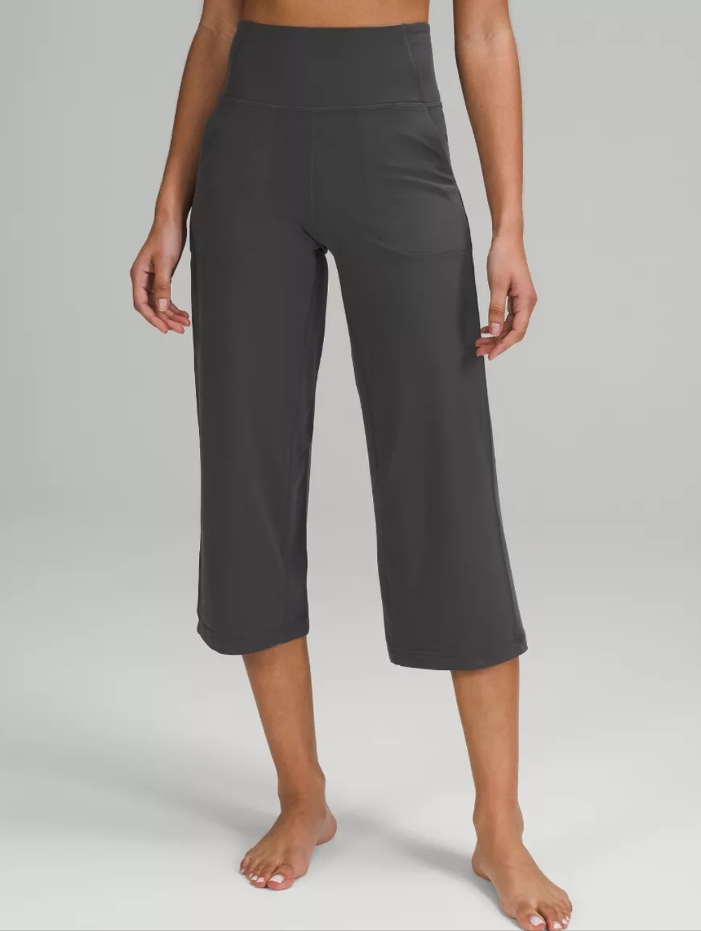 Lululemon Align Super High-Rise Wide Leg Crop 23" Nulu - Black - Size 2 #148